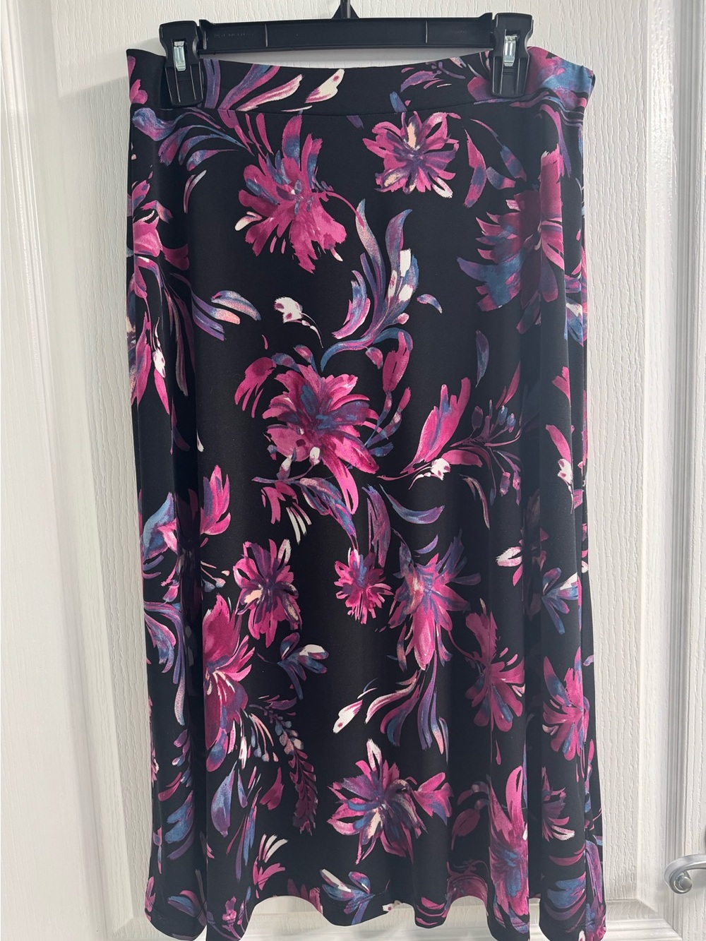 Kasper Swing Skirt with Pink & Purple Floral Print